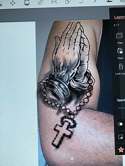 Old Tattoo sketch over to work out design go the Tattoo coverup